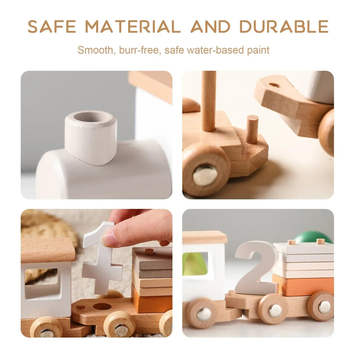 🚂 Train en Bois – Jouet Éducatif Montessori pour Enfants 🎉 - jouetsbebe.com