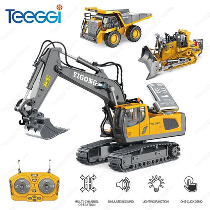 Véhicule de Chantier Télécommandé – Excavatrice, Bulldozer ou Camion Benne - jouetsbebe.com