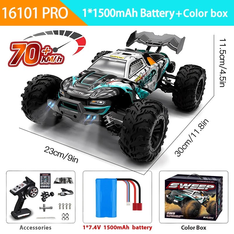 🚗 Voiture RC Haute Vitesse 4WD – 50KM/H ou 70KM/H avec Feux LED - jouetsbebe.com