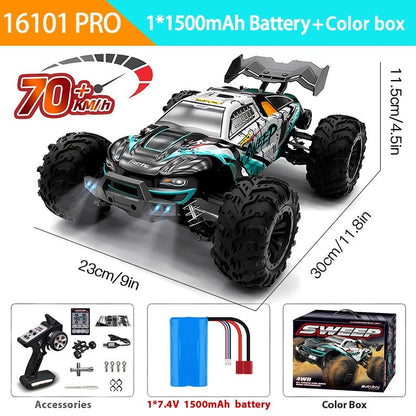🚗 Voiture RC Haute Vitesse 4WD – 50KM/H ou 70KM/H avec Feux LED - jouetsbebe.com