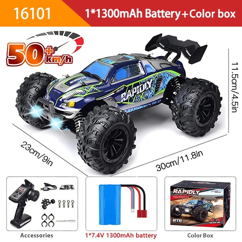 🚗 Voiture RC Haute Vitesse 4WD – 50KM/H ou 70KM/H avec Feux LED - jouetsbebe.com