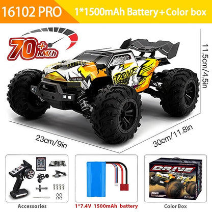 🚗 Voiture RC PRO – Brushless 70KM/H, 4WD Tout - Terrain avec éclairages LED - jouetsbebe.com