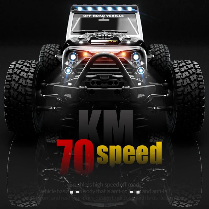 🚗 Voiture RC PRO – Brushless 70KM/H, 4WD Tout - Terrain avec éclairages LED - jouetsbebe.com