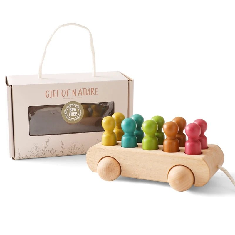 Wooden Train Birthday Toy Montessori Toys Baby Educational Toys Wooden Trolley Baby Learning Toys Number Of Wood Baby's Toys - jouetsbebe.com