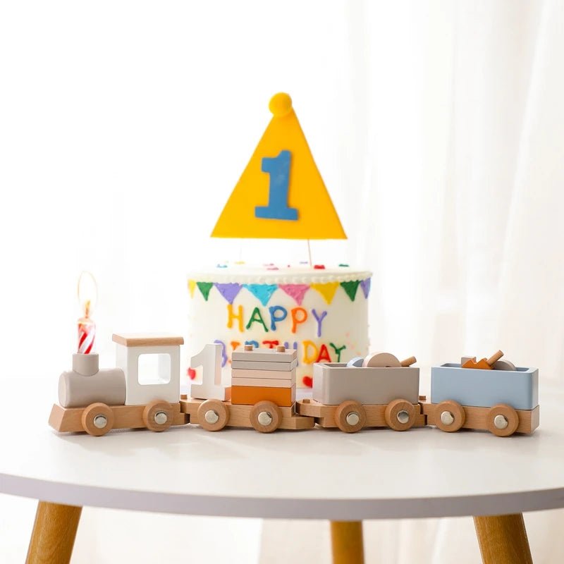 Wooden Train Birthday Toy Montessori Toys Baby Educational Toys Wooden Trolley Baby Learning Toys Number Of Wood Baby's Toys - jouetsbebe.com