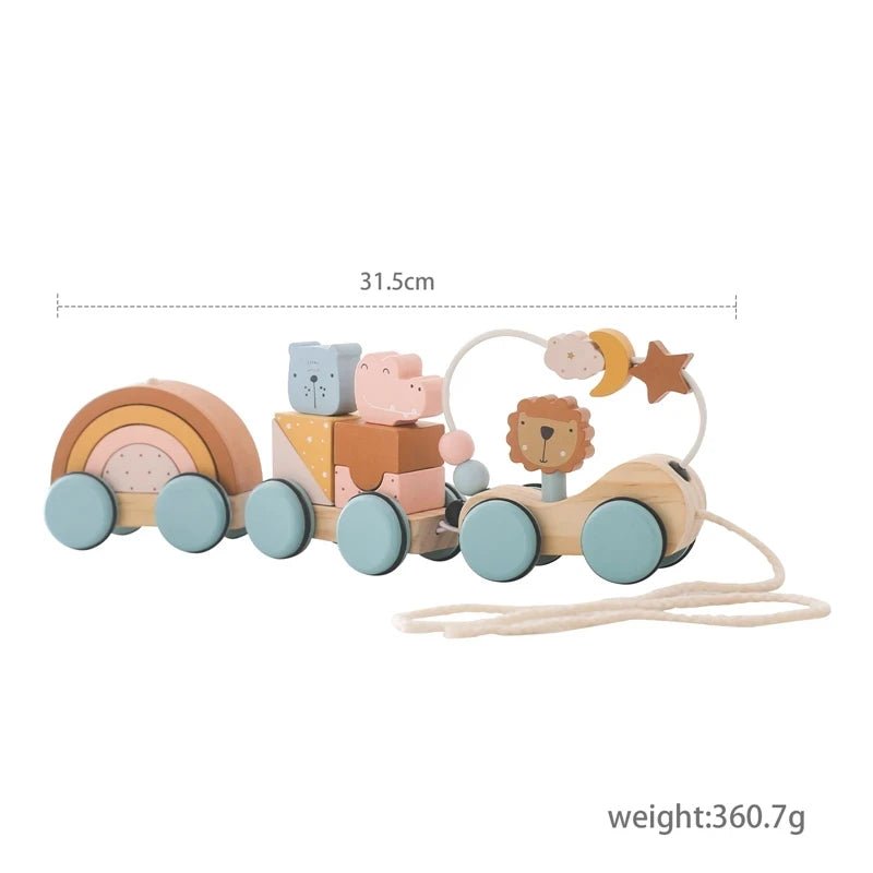 Wooden Train Birthday Toy Montessori Toys Baby Educational Toys Wooden Trolley Baby Learning Toys Number Of Wood Baby's Toys - jouetsbebe.com